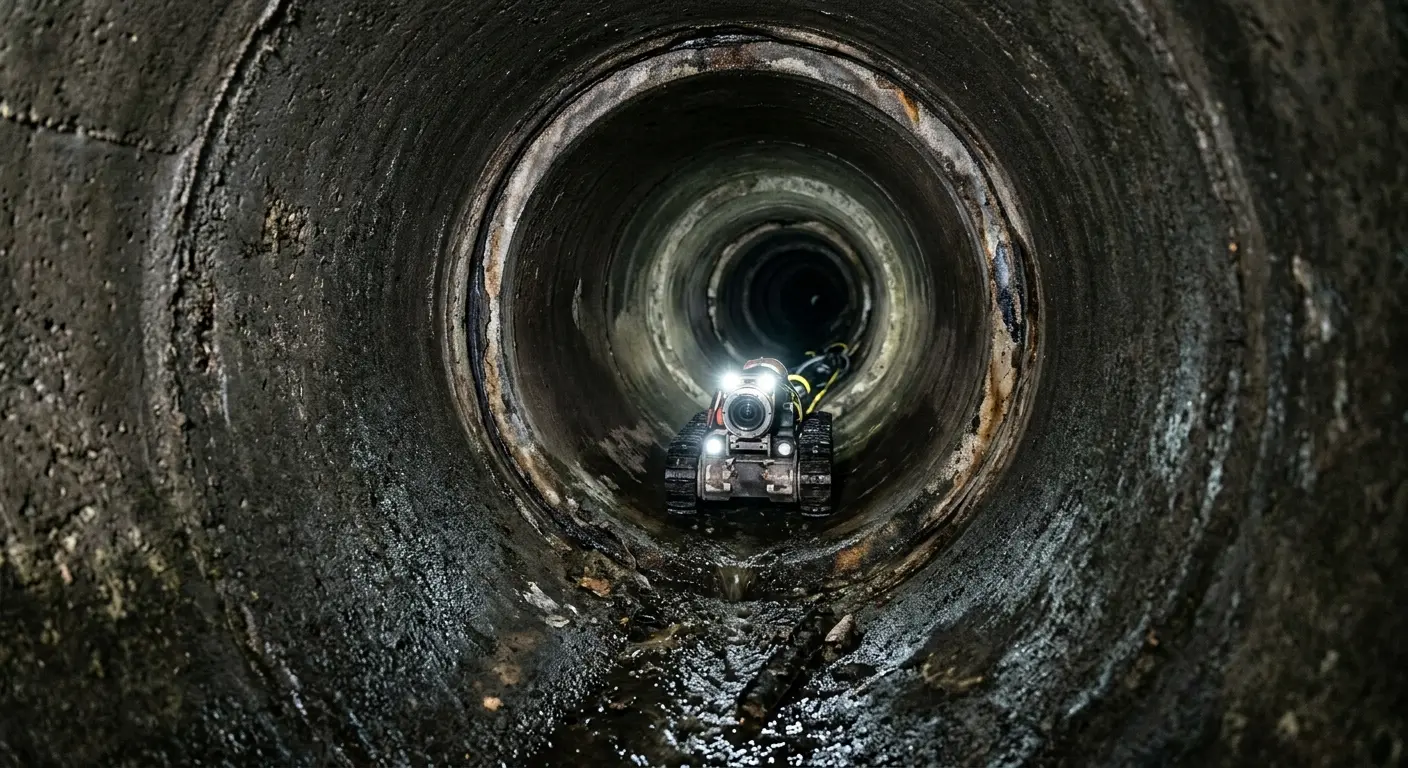 Robotic sewer camera inspecting pipe interior for Sewer Line Repair in Nixa